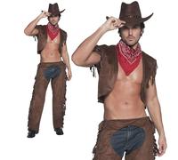 Sexy Cowboy Mens Fancy Dress Costume Stripper Hen Night Dream Boy Cowboy