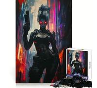 Sexy Cyborg Female Soldier 1000 Piece Jigsaw Puzzles for Adults Teenagers Memory Gain Relaxed Mind Design Assembly 50x75cm