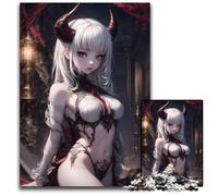Sexy Demon Hell Girl 1000 Pieces Puzzles for Adults Paper Jigsaw Puzzles for Adults Perfect for Family Gatherings Birthdays Holidays 1000 PCS(38x26cm)