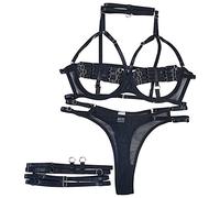 Sexy Dresses Sexy Nightwear for Women Plus Size Erotic Underwear Lacing Sex Confusion Dew Milk Interwoven Heavy Industry Four Set Women'S Sexy Sexy Dresses Sexy Nightwear for Women Plus (Black, S)