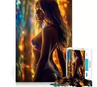 Sexy Elegance Woman Adults Puzzles 1000 Piece Jigsaws Mind Exercise Toy Relaxed Mind Design Assembly Santa Wish Gift 38x26cm