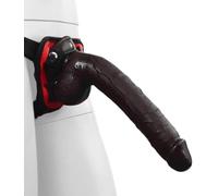 Sexy Emporium 11 Inch Big Realistic Strap-On Dildo Brown with Black Harness (Red Harness)