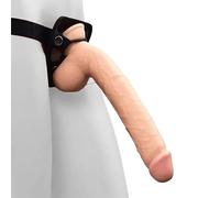 Sexy Emporium 11 Inch Big Realistic Strap-On Dildo White with Black Harness