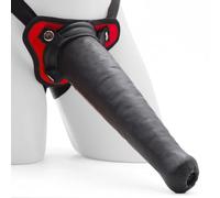 Sexy Emporium 12.5 Inch Alien Strap-On Dildo Black Monster with Harness Big Realistic Strap Ons Dildo Kit, Strapon, Strap-On for Couples, Penis StrapOn Harness (Red Harness)