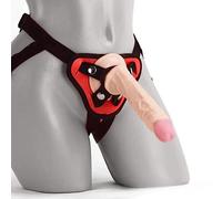 Sexy Emporium 5, 6, 7, 8, 9, 10, 11+ Inch Big Realistic Strap-On Dildo with Harness Strap Ons Dildos Kit Strapon Strap-On Couples Penis Silicone StrapOn Dongs Lesbian Gay (Thick 9 Inch White)