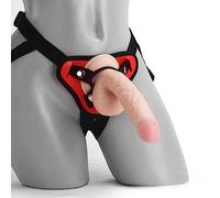 Sexy Emporium 5, 6, 7, 8, 9, 10, 11+ Inch Big Realistic Strap-On Dildo with Harness Strap Ons Dildos Kit Strapon Strap-On Couples Penis Silicone StrapOn Dongs Lesbian Gay (Large 9 Inch White)