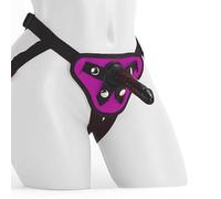 Sexy Emporium Beginners 5 Inch Pegging Strap On Dildo Sex Toy Realistic Suction Cup Dildos White Brown Black Pink Purple Red (Black Dildo Purple Harness)
