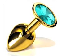 Sexy Emporium - Luxury Jewell Butt Plug Anal Sex Toy for Beginners Sex Toys for Men Women Couples Gold, Light Blue Gemstone