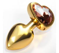 Sexy Emporium - Luxury Jewell Love Heart Butt Plug Anal Sex Toy for Beginners Sex Toys for Men Women Couples Gold, Sunset Gemstone