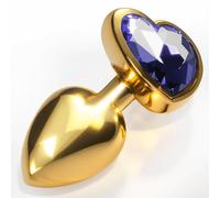 Sexy Emporium - Luxury Jewell Love Heart Butt Plug Anal Sex Toy for Beginners Sex Toys for Men Women Couples Gold, OceanGemstone