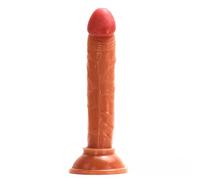 SEXY EMPORIUM Pegging Realistic 5.5 Inch Suction Cup Dildo Realistic Dildo with Balls Powerful Suction and Real Veins Dildo Sex Toy for Women Men Couples Brown