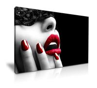 Sexy Erotic Girl Red Lips Canvas Wall Art Picture Print 76x50cm
