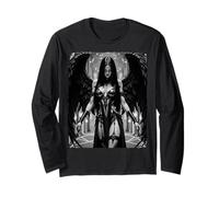 Sexy Fallen Angel - Demon Girl - Devil Girl Pinup Ver #1 B&W Long Sleeve T-Shirt