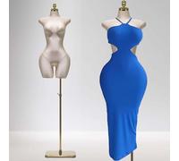 Sexy Female Mannequin Manikin, Large Butt Dress Form Torso, Plus Size Sewing Mannequin with Gold Metal Stand, Half Body Dress Model Mannequin