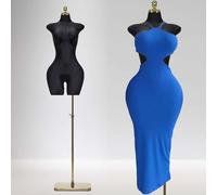 Sexy Female Mannequin Manikin, Large Butt Dress Form Torso, Plus Size Sewing Mannequin with Gold Metal Stand, Half Body Dress Model Mannequin