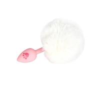 Sexy Fox Anal Plug Tail Silicone Anal Toys for Women Men Butt Plug Small Tail Cat Rabbit Anal Plug Cosplay Sex Toys for Adult(White-short tail)