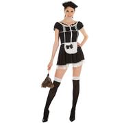 Sexy French Maid Costume | Women Lady Halloween Fancy Dress Outfit Black White