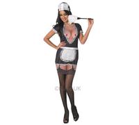 Sexy French Maid Ladies Fancy Dress Hen Party Womens Adults Costume Outfit New