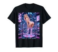 Sexy Girl Graphic Tee - Cyberpunk Pinup Girl Dancer T-Shirt