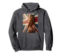 Sexy Girl Graphic Tee - "Hot Pinup Girl & British Flag" Pullover Hoodie