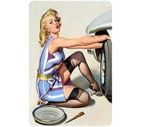Sexy Girl Plaque Metal Painted Tin Pin Shabby Chic Decorative Home Bar Kitchen Coffee Man Cave Garage Wall Decor Art Tin Sign 8x12 Inch