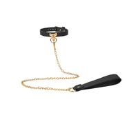 Sexy Goth PU Leather Bondage Collar with Chain Leash Adjustable Fetish Neck Choker Necklace BDSM Restraints Harness Belt Strap SM Game Adult Bed Restraint Sex Toy for Women Men Couple Flirt Slave Play