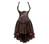 Sexy Halloween Costumes Women, Women Medieval Costume Fairy Gothic Gown Irish Dress Renaissance Skirt Off Shoulder Jumper Corset for Victorian Retro Elegant Long Sleeve (Brown,M)