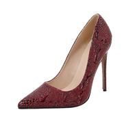 Sexy High Heels for Women, Patent Pumps Black Women's Stiletto Elegant Latin Dance Shoes Barefoot Summer Shoes with Heel Casual Work Shoes Business Evening Shoes PU Leather Stiletto Shoes, red, 8.5 UK