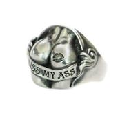 Sexy Hips Buttocks 925 Sterling Silver Ring Kiss My Ass Biker Ring TA148A UK Size N½~Z4 (UK W½ (65.9mm))