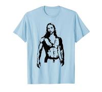 Sexy Jesus in BDSM Harness Gay Pride T-Shirt, Men, Baby Blue, Large