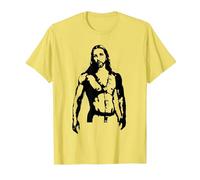 Sexy Jesus in BDSM Harness Gay Pride T-Shirt, Men, Lemon Yellow, Small