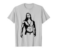 Sexy Jesus in BDSM Harness Gay Pride T-Shirt, Men, Silver Grey, X-Large