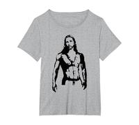 Sexy Jesus in BDSM Harness Gay Pride T-Shirt, Women's Plus, Heather Grey, 5X