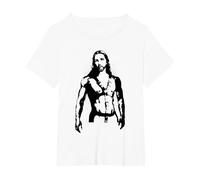 Sexy Jesus in BDSM Harness Gay Pride T-Shirt, Women's Plus, White, 1X