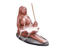 Sexy Lady Backflow Incense Burner Ceramic Incense Holder Smoke Cone Sticks Burner Ideal for Yoga Room Home Decoration Handicraft Gift