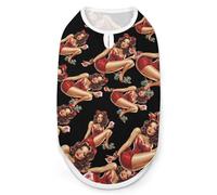 Sexy Lady Luck Poker Pin Up Fashion Dog Shirts Printing Pet Clothes Sleeveless Pets Vest for Dogs Puppy Cats M
