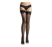 Sexy leg avenue lace and fishnet tights with black ruffle, Size Unique size, Color Black