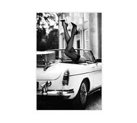Sexy Legs in MG MGB Vintage Car , Scarlet Art , Fashion S, Man Cave Art Black And White Room Living Canvas Poster Wall Art Decor Print Picture Paintings for Living Room Bedroom Decoration 20x30inch(50