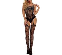 Sexy Lingerie Exotic Bodystocking Fishnet Cut Out Lingerie Mesh Bodysuit One Piece Babydoll Rave Outfits, Exotic1& Black,One Size
