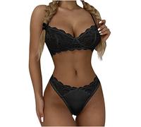 Sexy Lingerie for Women Sets Clearance Bra and Knickers Sets Women Two Pieces Bra and Panties Set Lingerie Matching Knickers Underwear Sets Push Up Strappy Bra Panty Black