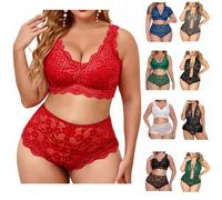 Sexy Lingerie for Women Sets Naughty, Hollow Out Ladies Sexy Lingerie Outfits Red Lingerie Set with Suspenders and Stockings Lace Sheer Underwire Bra with Garter Belt Lingerie Set Sale Clearance