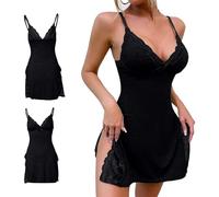 sexy lingerie for women sets naughty Nighties Elegant Lingerie Nightdress Pyjamas Lace Chemise Slip Dress V Neck Slit Babydoll Sleepwear Summer Nightgowns Wedding Bridal Nightwear Spaghetti Dresses