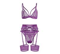 Sexy Lingerie for Women Sets Naughty Plus Size, Deep V Neck Ladies Sexy Lingerie Outfits Purple Lingerie Sets for Women UK Lingerie Deep V-Neck Hollow Out Teddy Babydoll Deals of The Day
