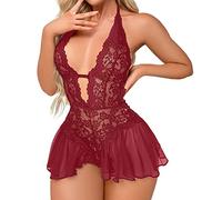 Sexy Lingerie for Women Sets, Plus Size See Through Slutty Lingeries Sets Garter Belt Women's Fishnet Chemise Bobystocking Babydoll Bodysuit