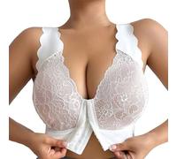 Sexy Lingerie Front Closure Lace Wireless Camisole Plus Size Women Bra, Comfortable Push-up Design for Large Bust and Evening Wear, Fashion Trend