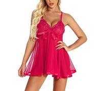 Sexy Lingerie Sleepwear Size Nightwear Sexy Nightwear Bow S-6XL Plus Sleepwear Lingerie Pajamas Lace Sexy Pregnancy Lingerie Plus Size (XXXXXXL) Hot Pink