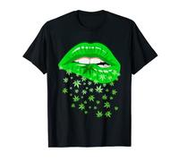 Sexy Lips Funny Bitch Shhh Cannabis Marijuana Weed Lover T-Shirt