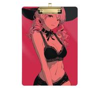 Sexy Little Anime Witch Padded clipboard Plastic for Softball Coaches clipboard Teacher Size 9 x 12 Gold