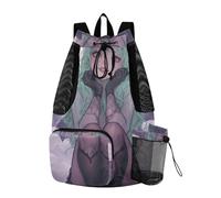 Sexy Little Devil Anime Girl Drawstring Backpacks Pull String Bag With Water Bottle Holder Dry Wet Separation