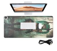 Sexy Little Devil Anime Girl Heated PU Mouse Pad 31.5 x 13 in Non Slip Desk Matt for Large Desk Gaming Accessories